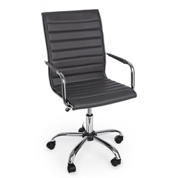 [S-B5710209] Poltrona ufficio con braccioli, colore grigio scuro, dimensioni 46x54x90/100 cm