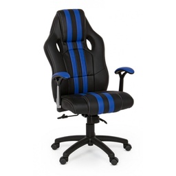 [S-B0710222] Poltrona ufficio con braccioli Spider blu in similpelle - Dimensioni: 63x64,5x111/121 cm