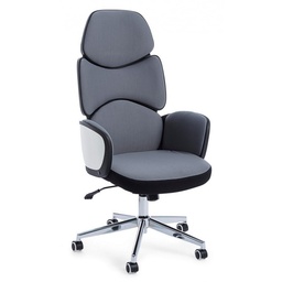 [S-B0710482] Poltrona ufficio con braccioli in tessuto Grigio Scuro - Dimensioni 64x69 x h118,5/128 cm
