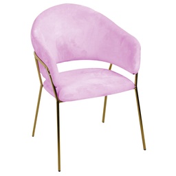 [S-V2808510000] Poltrona in velluto rosa, dimensioni 61x61x82 cm