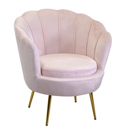 [S-V2808590000] Poltrona in velluto rosa Tulipan, 73x72x77 cm