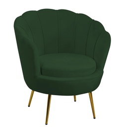 [S-V2808630000] Poltrona in velluto verde Tulipan - 73x72x77 cm