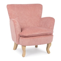 [S-B0748245] Poltrona vintage imbottita in velluto rosa - Misure: 71,5x72,5x79 cm