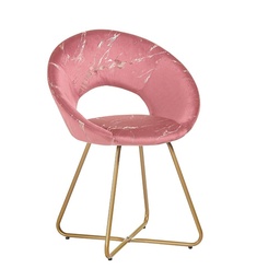 [S-FZ99750] Poltroncina Etere in velluto rosa con gambe in metallo dorato 65 x 60 x 82 cm