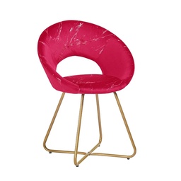 [S-FZ99751] Poltroncina Etere in velluto rosso con gambe in metallo dorato 65x60x82 cm