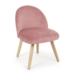 [S-B0748171] Poltroncina vintage in tessuto Rosa Antico ADELINE 47x57x h76 cm