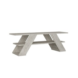 [S-FZ96912] Porta TV aperto 2 ripiani bianco vintage  120x33,5x40 h cm