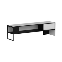 [S-FZ97187] Porta tv bianco e nero Concord 150x35xh.42 cm.