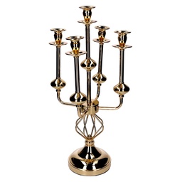 [S-V6142060000] Portacandele in metallo oro 26x26x51 cm