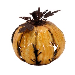 [S-V6602640000] Portacandele a forma di zucca in metallo ø16,5x18,5 cm