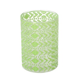 [S-V8530490000] Portacandele in vetro verde tondo 1p cmø11,5h16,5