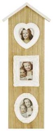 [S-V9161690000] Portafoto Famiglia Bianco e Naturale cm. 18,5 x 3 h 48,5