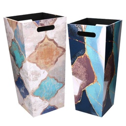 [S-V2809010000] Portaombrelli in ecopelle blu marocco rettangolare cm25x25h53