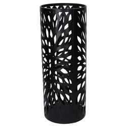 [S-V3505270000] Portaombrelli metallo foglie nero tondocm ø20h52