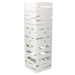 [S-V3505280000] Portaombrelli Metallo Righe Bianco Quadro 15,5x15,5 cm