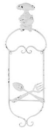 [S-V9167920000] Portapiatti in ferro bianco piccolo - 19,5 x 5,5 x 56,5 cm