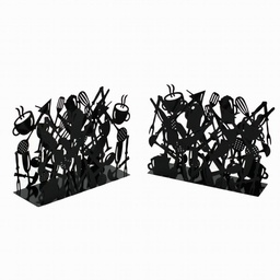 [S-V3403930000] Portariviste in metallo posate 1-2 nero 35x12x26 cm