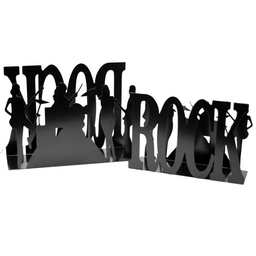 [S-V3404520000] Portariviste metallo rock 1-2 nero 35x12x24 cm