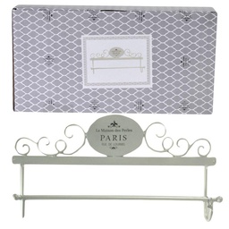 [S-V6214190000] Portasciugamani a muro decorativo ovale bianco - 48x8x24,50 cm