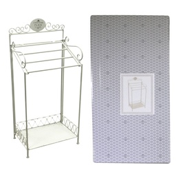 [S-V6214180000] Portasciugamani in metallo bianco, dimensioni: 47x31x98,5 cm