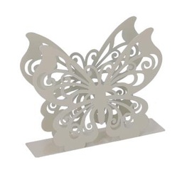[S-V5926230000] Portatovaglioli Metallo Farfalla Crema Rettangolare 14,5x4x12 cm