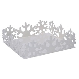 [S-V5925820000] Portatovaglioli metallo fiocco neve bianco quadrato 16,5x16,5x5 cm