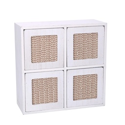 [S-V5962400000] Portatutto in legno bianco quadro 20x8x20 cm