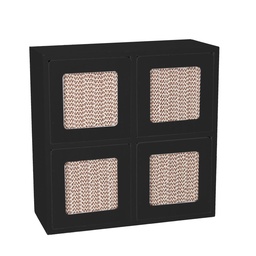 [S-V5962390000] Portatutto in legno nero quadro 20x8x20 cm