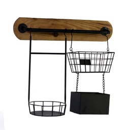 [S-V5917770000] Portatutto in metallo nero 2p cm57x20h49