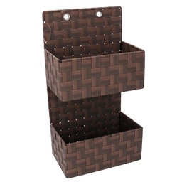 [S-V2320390000] Organizzatore rettangolare in poliestere marrone - 25x14,5x46 cm