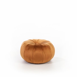 [S-CO/080/AR] Pouf arancione in velluto con struttura in metallo, 36x36x30 cm