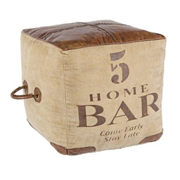 [S-B0720030] Pouf cubo in pelle stile industriale 45x45x45 cm