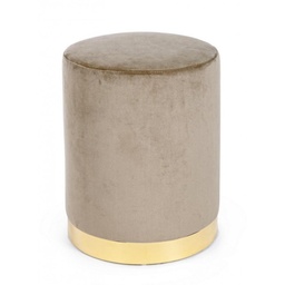 [S-B0748176] Pouf in velluto Tortora LUCILLA diametro 35x h40 cm