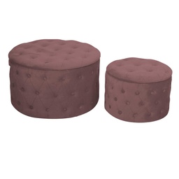 [S-V2808410000] Puff velluto rosa antico ø70h42