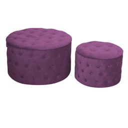 [S-V2808760000] Puff in velluto viola tondo ø70h42