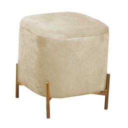 [S-V2808480000] Puff in velluto crema 38x38x45 cm