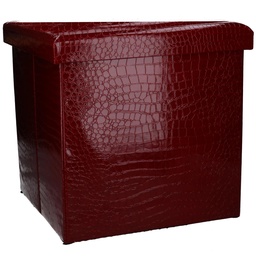 [S-V2807640000] Puff ecopelle rosso quadro 38x38x39 cm