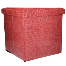 [S-V2807670000] Puff ecopelle rosso quadro 38x38x39 cm