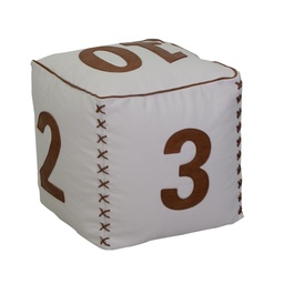 [S-V9152680000] Puff numeri bianco 42 x 42 cm