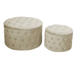[S-V2808420000] Puff velluto crema ø70h42