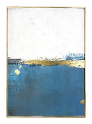 [S-B0240598] Quadro C-C Bold 16133 67x94 - Stampa su Tela con Applicazioni Fogli Dorati