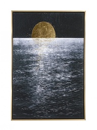 [S-B0240737] Quadro C-C Bold 585 62x92 - Opera d'arte su tela con applicazioni ad olio e fogli dorati