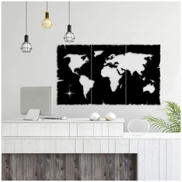[S-FZ93758] Quadro decorazione murale mappa nera cm cm 125x73 h