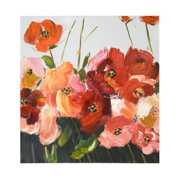 [S-V4614160000] Quadro dipinto fiori 80x80x4 cm