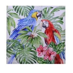 [S-V4612710000] Quadro dipinto pappagalli 50x50x2,5 cm