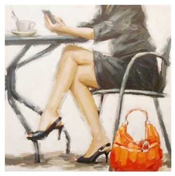 [S-V9175030000] Quadro Donna Seduta YC-2057 cm. 100 x 100