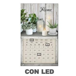 [S-V4615770000] Quadro LED con calendario bianco rettangolare 30x50x1,8 cm