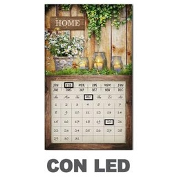 [S-V4615760000] Quadro LED con calendario marrone rettangolare 30x50x1,8 cm
