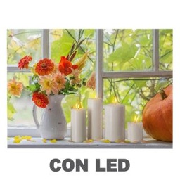 [S-V4615780000] Quadro led fiori bianco rettangolare 40x30x1,8 cm