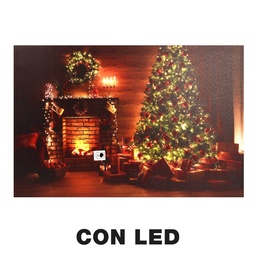 [S-V6180760000] Quadro led legno multicolor rettangolare 60x40x1,8 cm